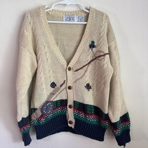 Vintage kids Kitestrings cardigan ramie sweater size 7